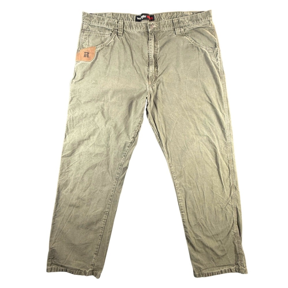 Wrangler RIGGS Workwear Mens 42x30 Olive Green Cotton Ripstop Carpenter Pants
